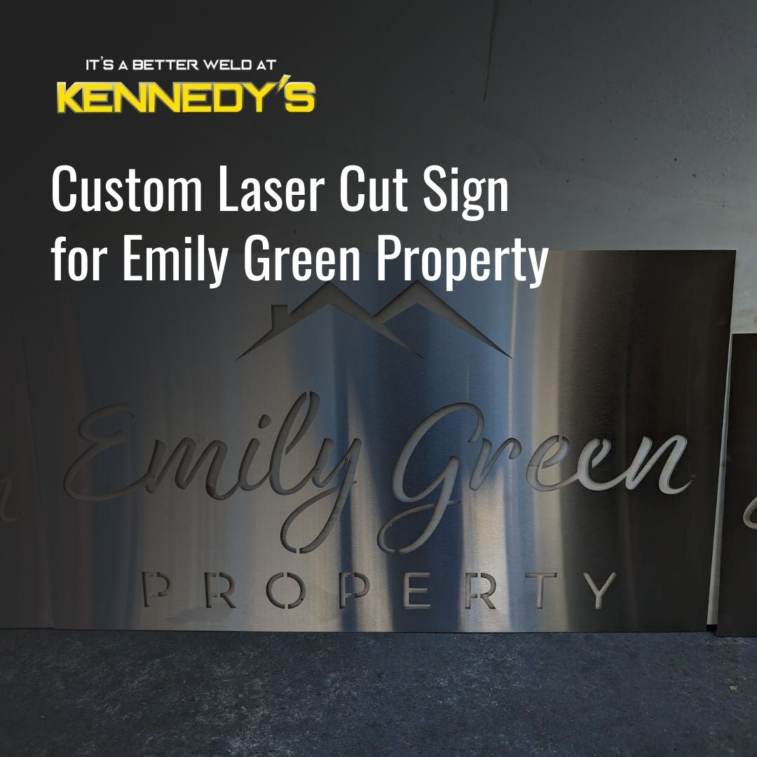 This is an image of a custom cut laser cut sign for Emily Green Real Estate in Hobart, Tasmania