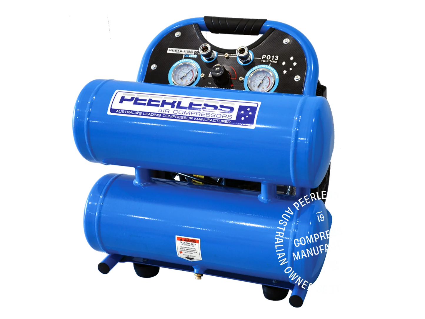 Peerless Oil-less Twin Tank Compressor