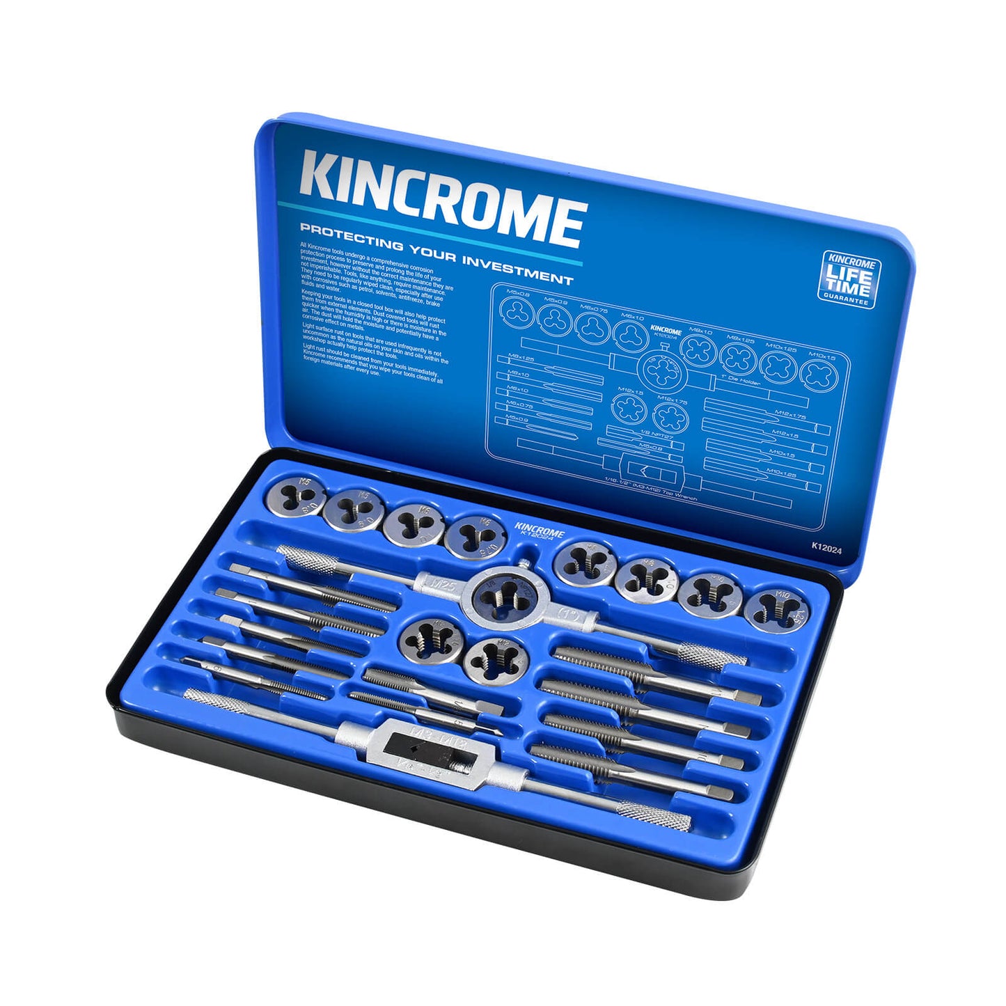 KINCROME TAP & DIE SET 24 PIECE METRIC
