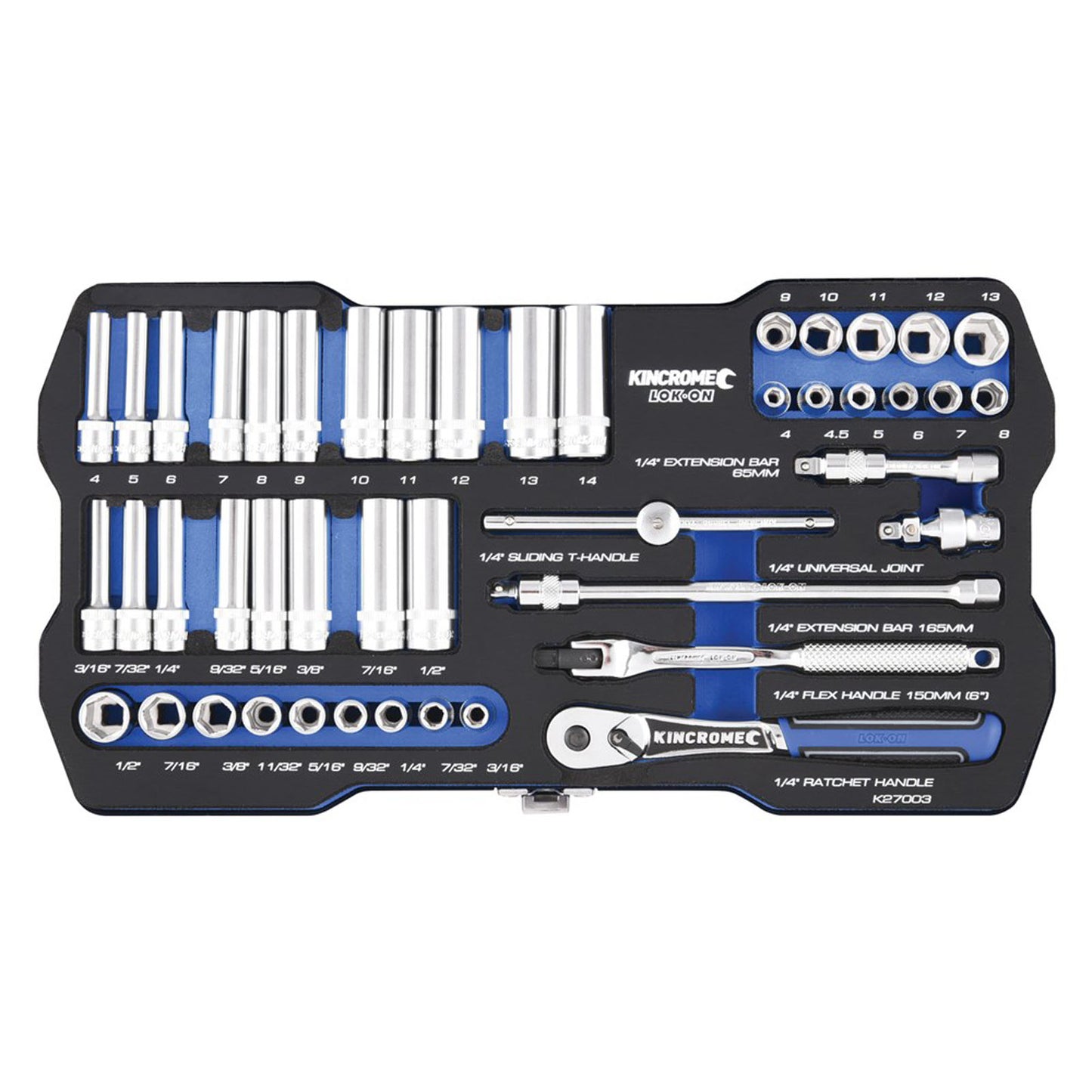 KINCROME LOK ON 1/4DR SET 45 PCE METRIC & IMPERIAL