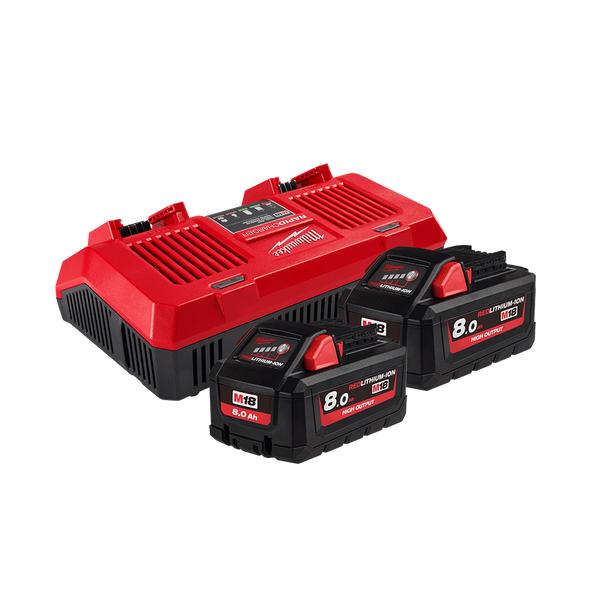 MILWAUKEE M18 DUAL BAY 8AH STARTER KIT - M18HOSPD802B