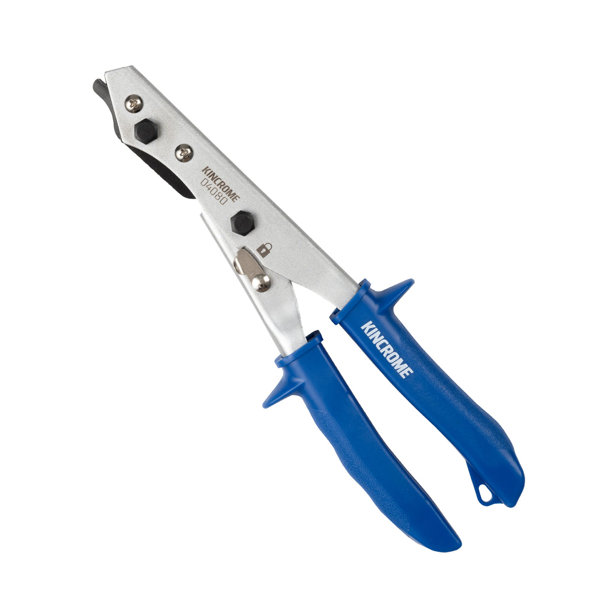 This is an image of Kincrome 04080 metal sheet nibbler with blue handles offered by Kennedys Welding Supplies in Derwent Park TAS providing tool shop and welding specialist services
