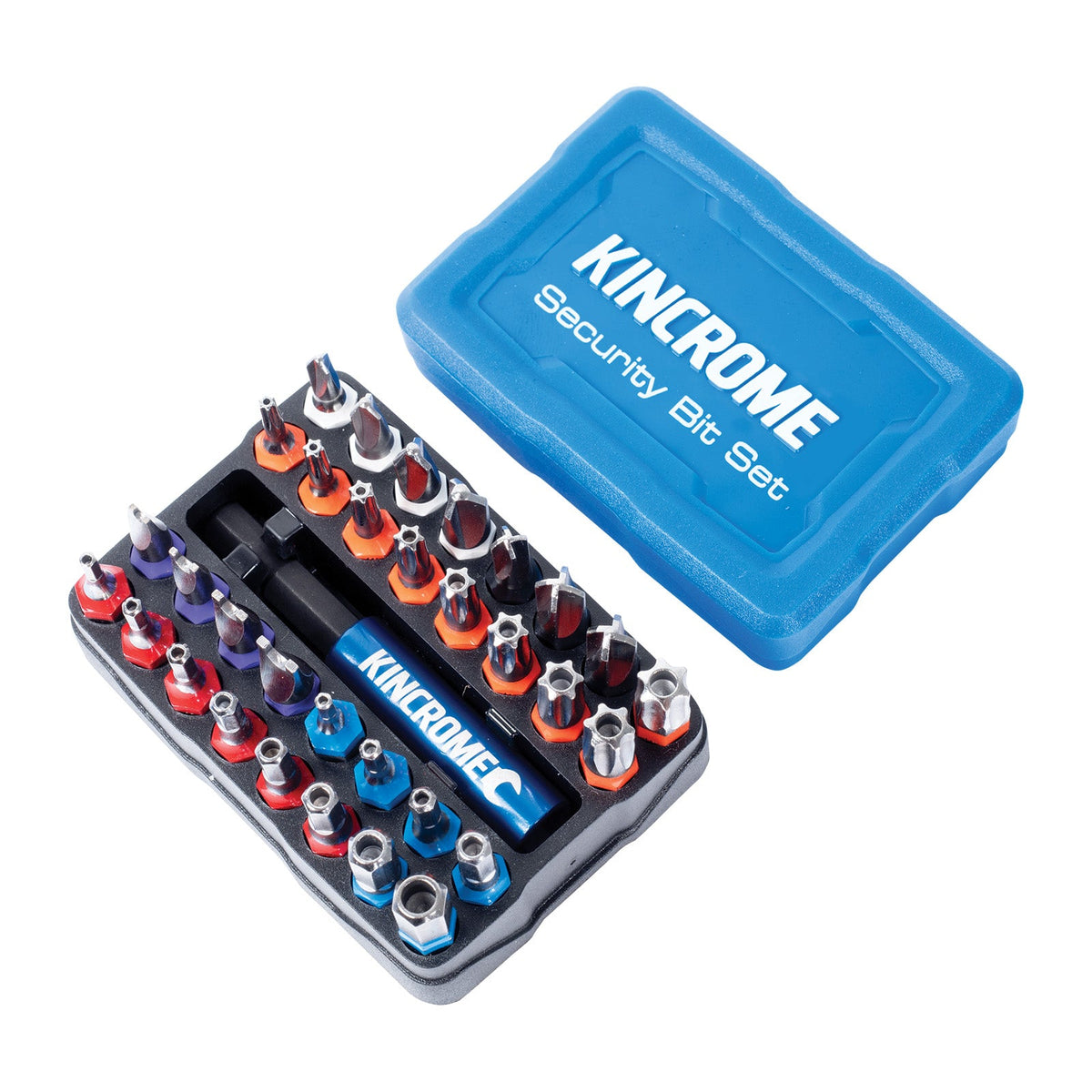 This is an image of Kincrome Security Bit Set in blue case, offered by Kennedys Welding Supplies in Derwent Park TAS