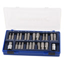 This is an image of a blue case holding a set of hex and socket bits, offered by Kennedys Welding Supplies in Derwent Park, TAS, Tool Shop and Welding Specialists.