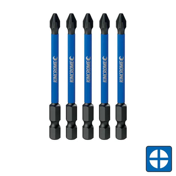 KINCROME IMPACT BIT PH No.2 75MM 5 PACK
