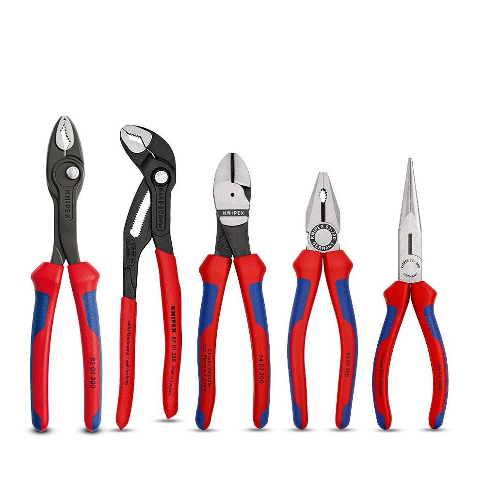 KNIPEX 4 PCE PLIER SET WITH BONUS PLIER EXTRACTOR