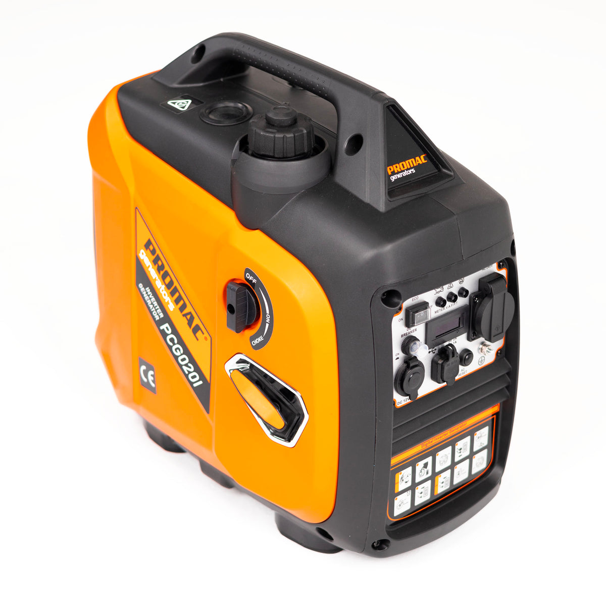 This is an image of an orange and black Promac PCG020i generator, featured by Kennedys Welding Supplies in Derwent Park, TAS, offering welding specialists and power tool repairs