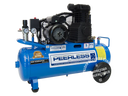 This is an image of a blue Peerless air compressor featured by Kennedys Welding Supplies in Derwent Park, TAS, offering tool shop and welding specialist services
