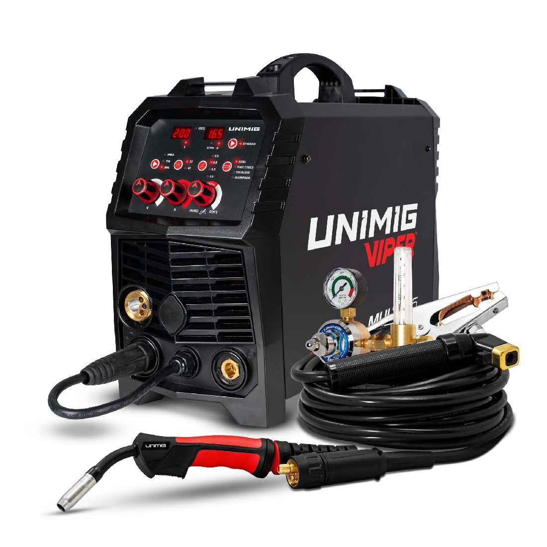 This is an image of Unimig Viper MIG welder with accessories at Kennedys Welding Supplies tool shop in Derwent Park TAS