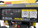This is an image of a MaxWatt 9.0kVA petrol generator with 40L tank at Kennedys Welding Supplies in Derwent Park TAS, experts in welding, tool shop and power tool repairs