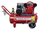 This is an image of a red Trade Series Peerless air compressor, featured by Kennedys Welding Supplies in Derwent Park, TAS, offering tool shop and welding specialist services.