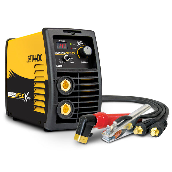 This is an image of a Bossweld STI 4X welding machine with cables, featured by Kennedys Welding Supplies in Derwent Park, Tasmania, specialists in tool shop, welding, and power tool repairs.