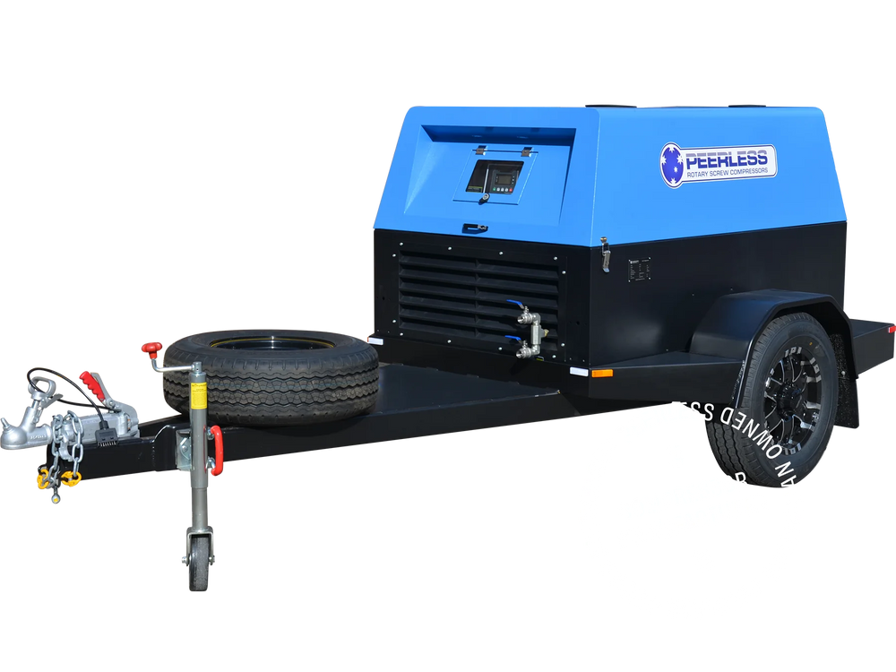 P125D DIESEL ROTARY SCREW COMPRESSOR TRAILER MOUNTED