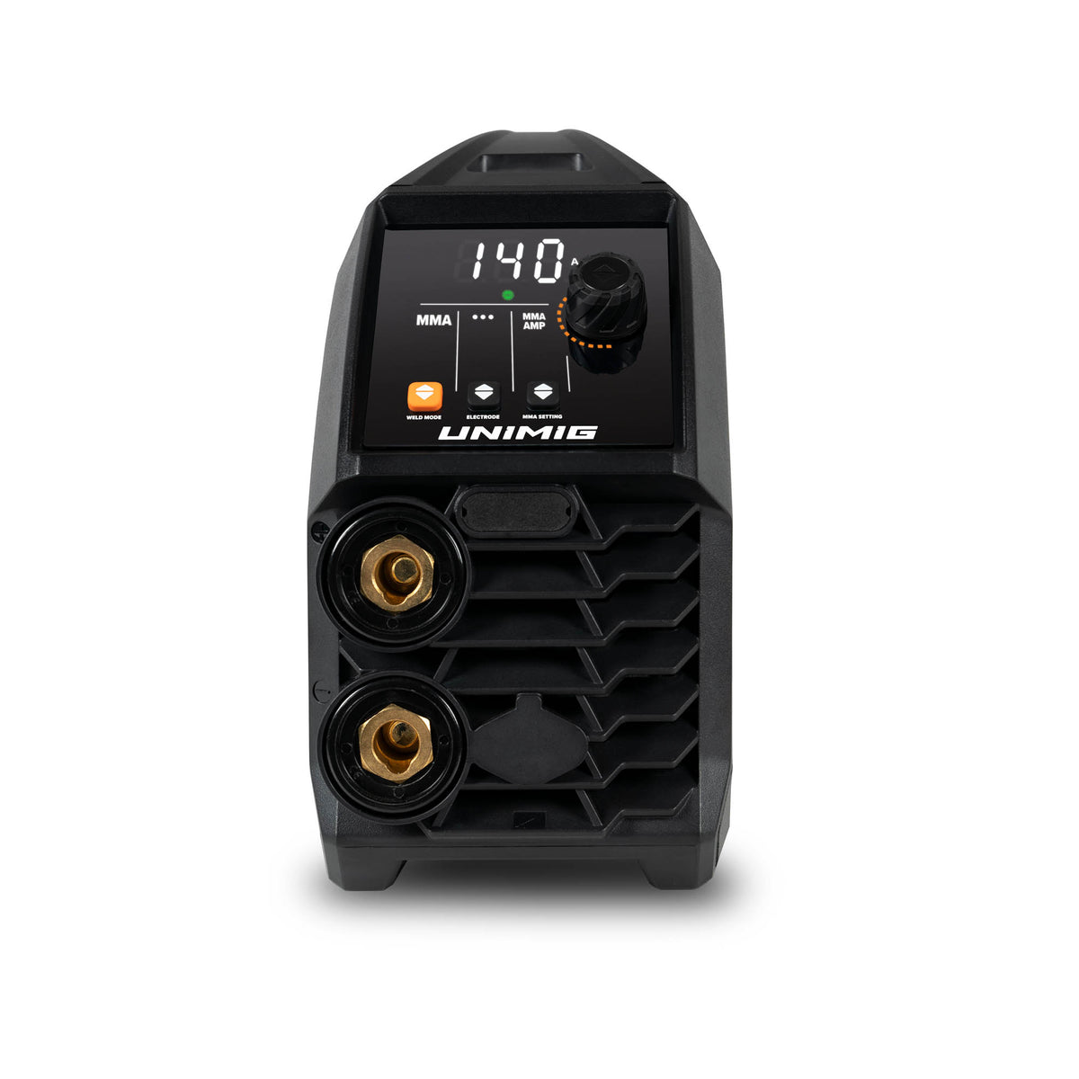 This is an image of Unimig 140 amp MMA welding machine by Kennedys Welding Supplies in Derwent Park TAS, offering welding specialists and tool shop services