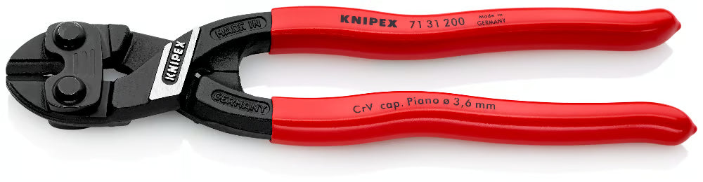 This is an image of Knipex bolt cutter tool with red handles, offered by Kennedys Welding Supplies in Derwent Park TAS, tool shop and welding specialists.