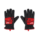 This is an image of Milwaukee protective work gloves featuring black and red design, offered by Kennedys Welding Supplies in Derwent Park TAS, specialists in welding, tool shop, laser cutting, and power tool repairs.