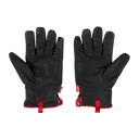 This is an image of black welding gloves with red trim, offered by Kennedys Welding Supplies in Derwent Park TAS, tool shop and welding specialists