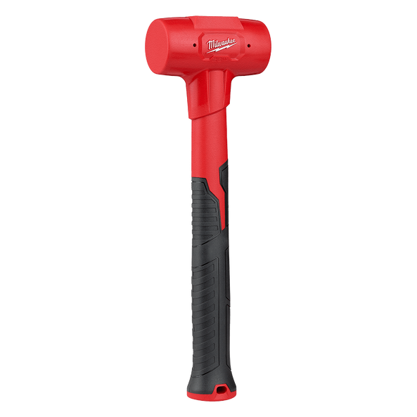 This is an image of a red Milwaukee dead blow hammer with black grip, featured by Kennedys Welding Supplies in Derwent Park TAS, offering tool shop and welding services.