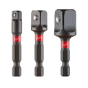 This is an image of Milwaukee hex shank socket adapters, featured by Kennedys Welding Supplies, Derwent Park TAS tool shop and welding specialists
