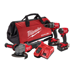 Milwaukee 3pce Power Pack 3a3 Fag,fid3,fpd3