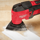 This is an image of a Milwaukee power tool sanding wood, offered by Kennedys Welding Supplies in Derwent Park TAS, tool shop and welding specialists