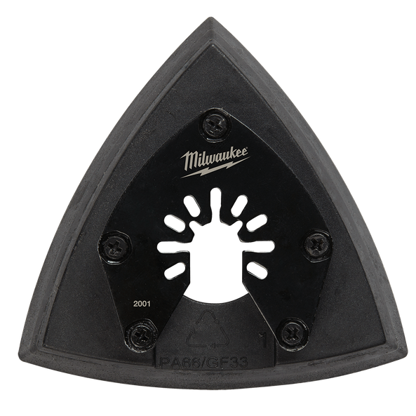 This is an image of a Milwaukee triangular oscillating tool blade from Kennedys Welding Supplies in Derwent Park TAS offering tool shop, power tool repairs, laser cutting services