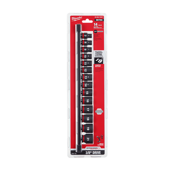 MILWAUKEE 3/8DR 14PCE METRIC IMPACT SOCKETS