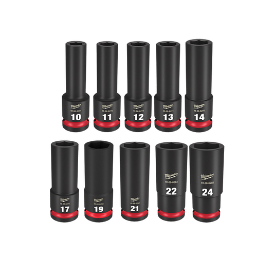 MILWAUKEE 1/2DR 10PCE METRIC DEEP IMPACT SOCKETS