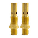 This is an image of two brass welding consumable parts with threaded sections, by Kennedys Welding Supplies in Derwent Park TAS