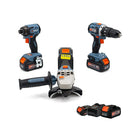 SENIX 18V IMPACT DRIVER,HAMMER DRILL/DRIVER,125MM GRINDER, 4.0AH BATT,CHARGER S2K3B1-01
