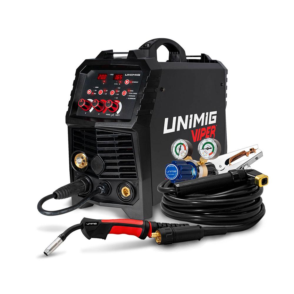 UNIMIG VIPER MULTI 165 MIG TIG STICK WELDER +TORCH, GAS GASLESS SYNERGIC (U11006K)