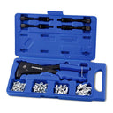 This is an image of Kincrome rivet tool kit with metal rivets in blue case by Kennedys Welding Supplies Derwent Park TAS