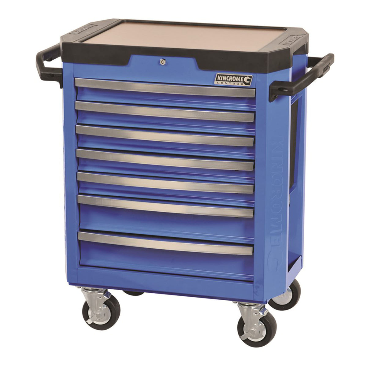 This is an image of a blue Kincrome tool chest with wheels and handles, offered by Kennedys Welding Supplies in Derwent Park TAS, Tool Shop and Welding Specialists