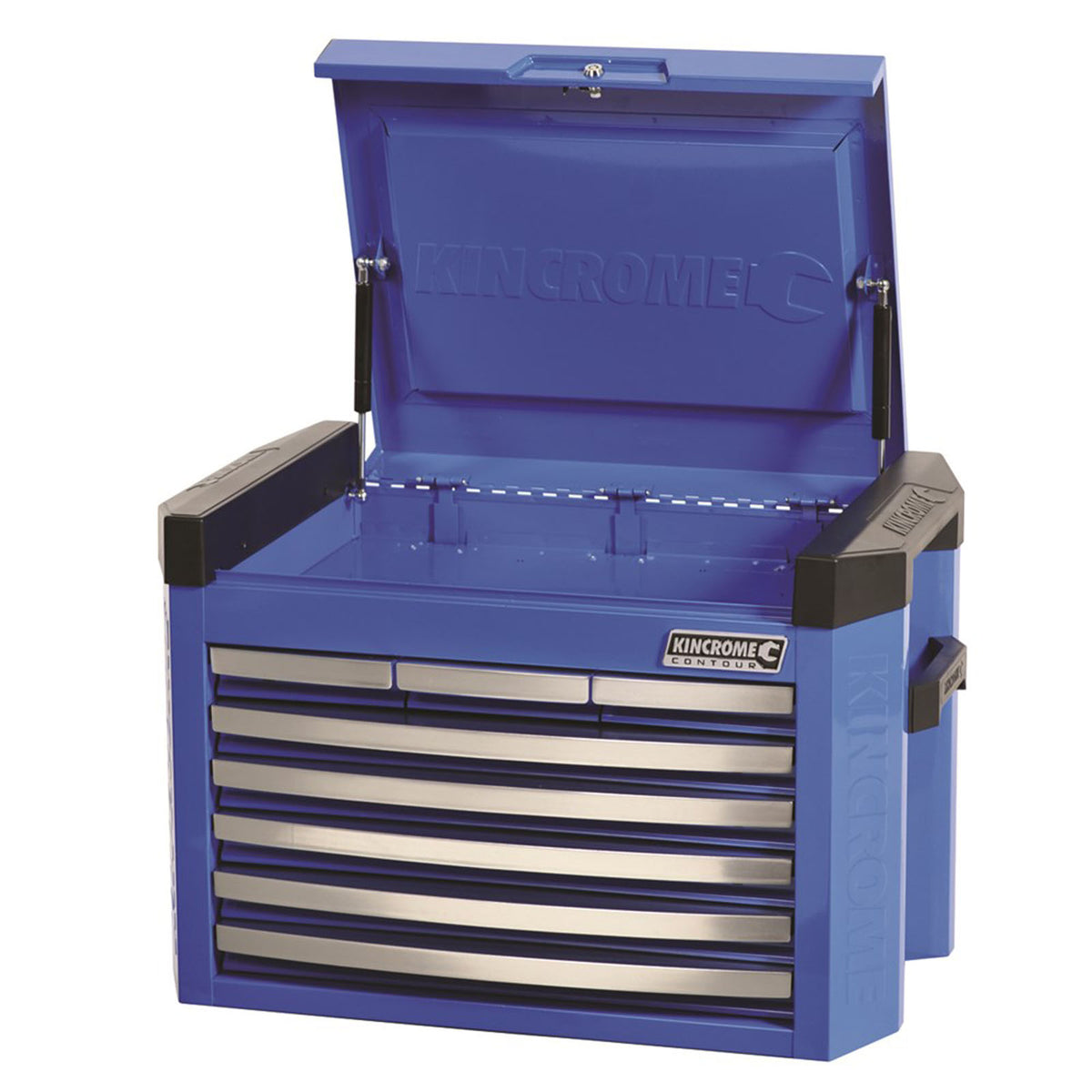 This is an image of a blue Kincrome contour tool chest with drawers, offered by Kennedys Welding Supplies in Derwent Park TAS.