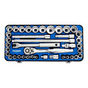 This is an image of a Kincrome socket wrench tool set in blue case by Kennedys Welding Supplies in Derwent Park TAS, offering tool shop and welding specialists services
