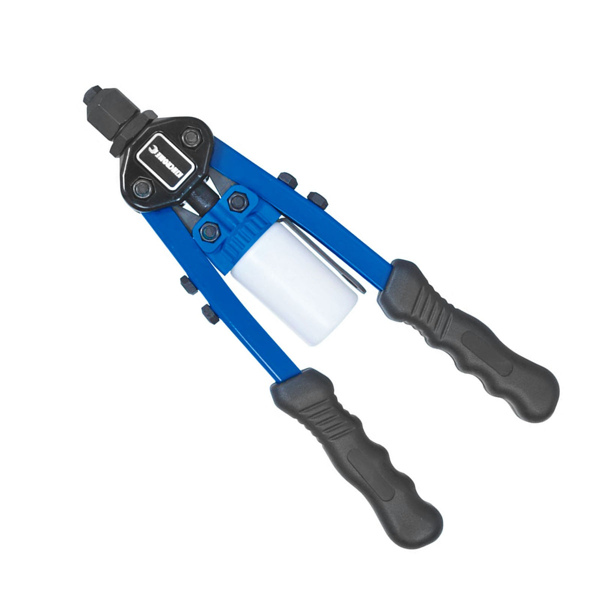 This is an image of a blue hand rivet tool with black grips from Kennedys Welding Supplies in Derwent Park TAS offering welding specialists and tool shop services