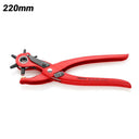 This is an image of a red Knipex rotary leather hole punch 220mm tool offered by Kennedys Welding Supplies in Derwent Park TAS tool shop and welding specialists