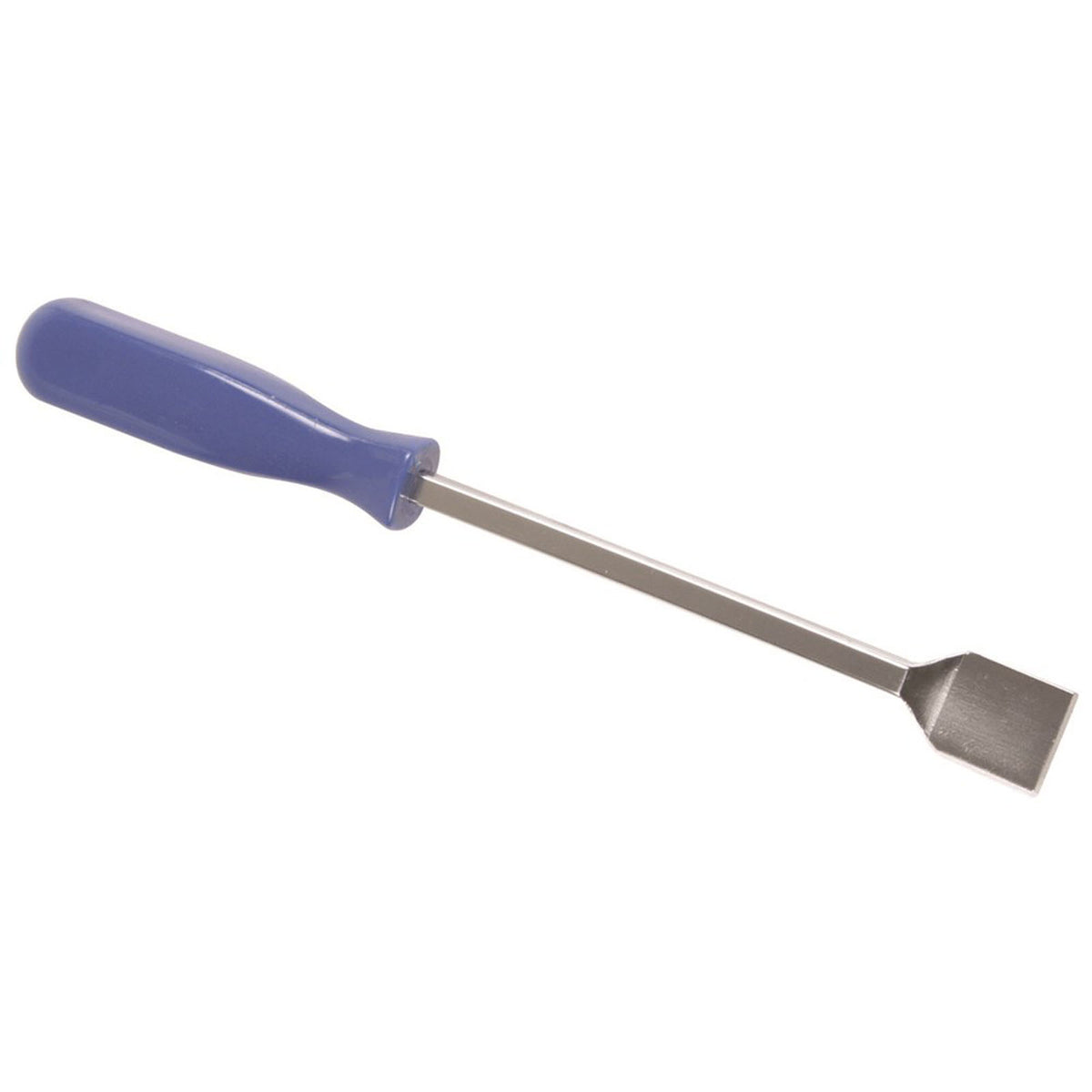 This is an image of a metal chisel with a blue handle, tool offered by Kennedys Welding Supplies in Derwent Park TAS