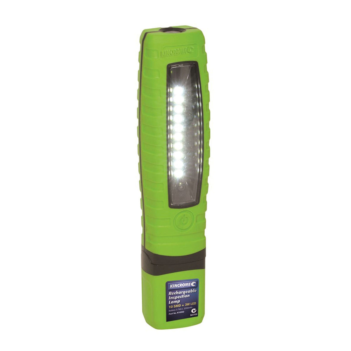 This is an image of a green Kincrome rechargeable inspection lamp with LED light from Kennedys Welding Supplies, Derwent Park TAS, tool shop and welding specialists.