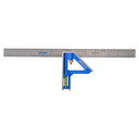 This is an image of a Kincrome stainless steel combination square with blue handle, offered by Kennedys Welding Supplies in Derwent Park TAS, Tool Shop and Welding Specialists