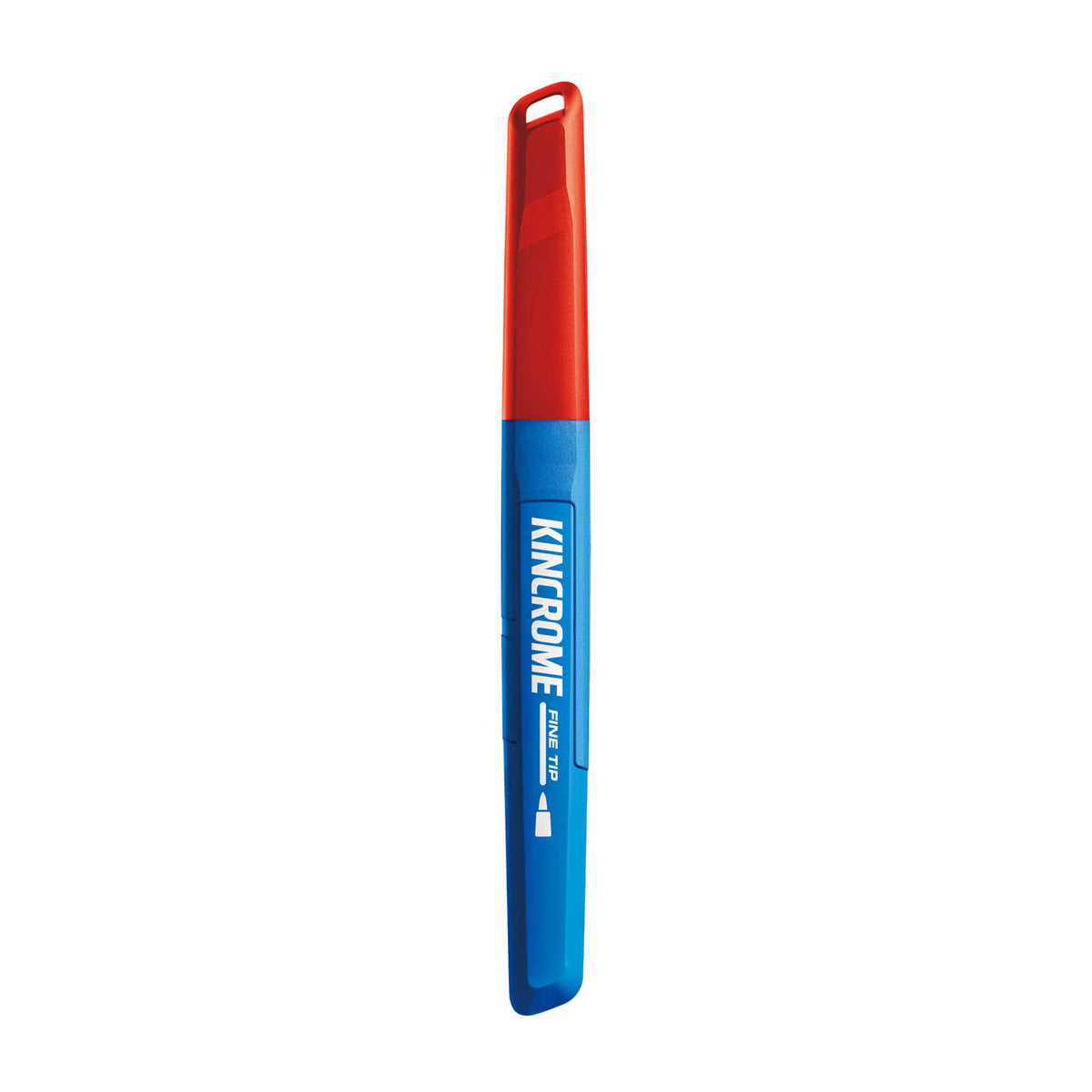 This is an image of a Kincrome fine tip marker in blue and red, offered by Kennedys Welding Supplies in Derwent Park TAS