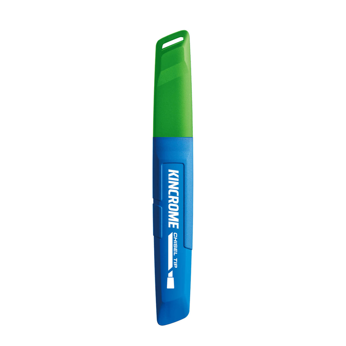 This is an image of a Kincrome chisel tip in blue and green by Kennedys Welding Supplies, Derwent Park TAS Tool Shop