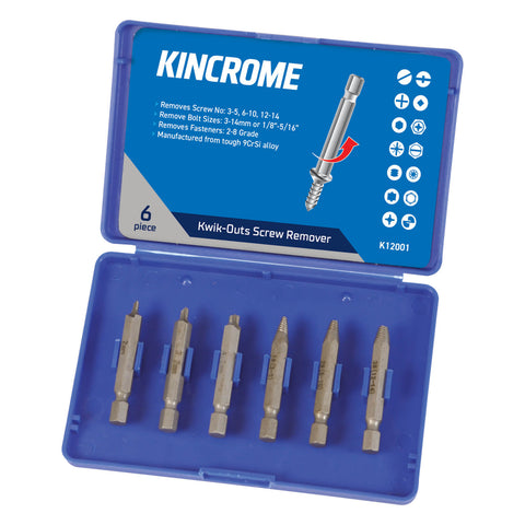 DAMAGED SCREW REMOVER SET 6 PIECE