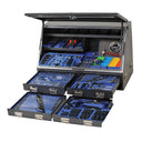 This is an image of an organized multi-drawer tool chest with assorted hand tools at Kennedys Welding Supplies, Derwent Park TAS