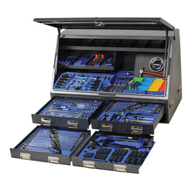 This is an image of an organized multi-drawer tool chest with assorted hand tools at Kennedys Welding Supplies, Derwent Park TAS