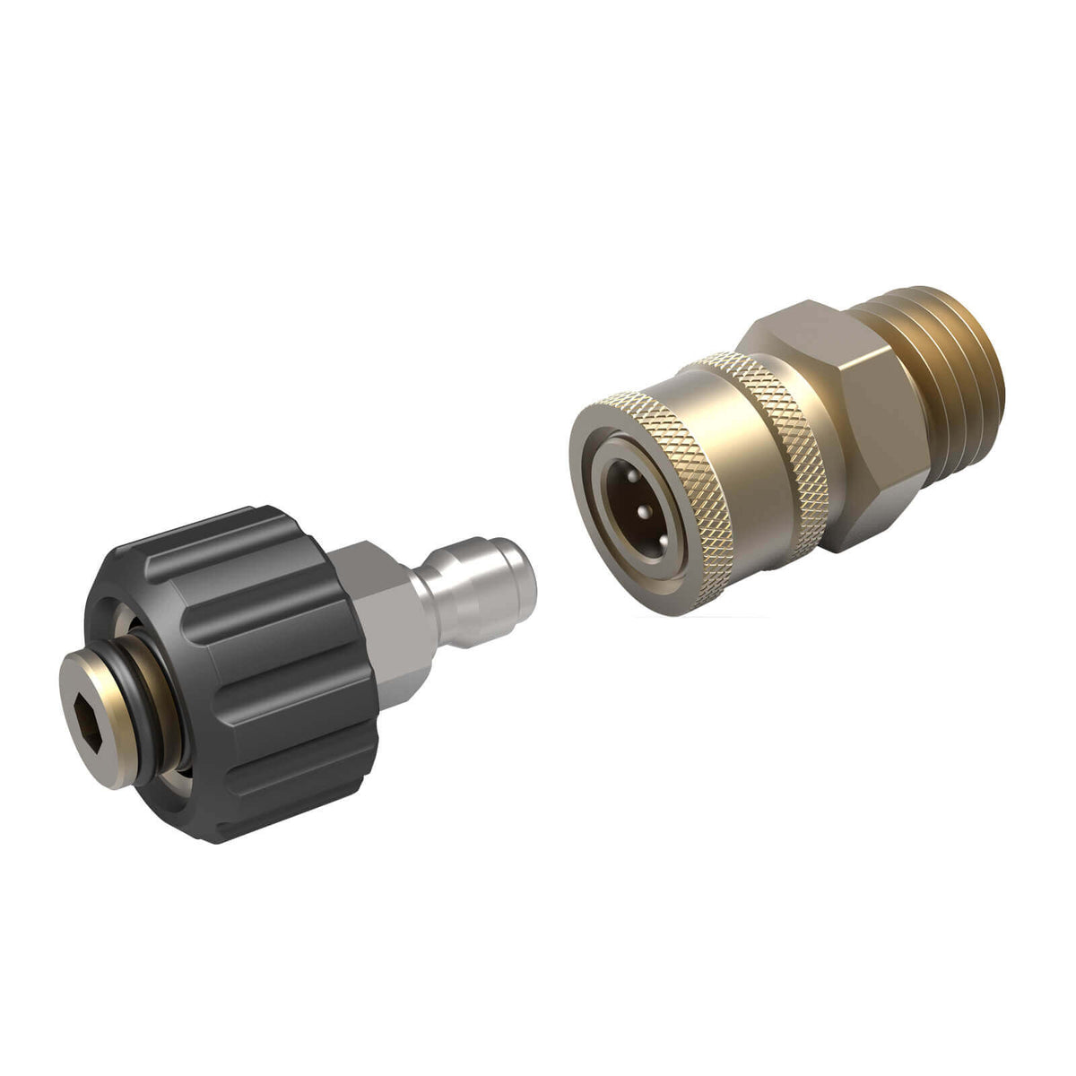 This is an image of a metal quick connect coupler set for welding tools from Kennedys Welding Supplies in Derwent Park TAS