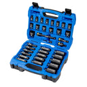 This is an image of Kincrome K2100 socket set case with multiple impact sockets by Kennedys Welding Supplies in Derwent Park TAS
