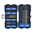 This is an image of a compact blue tool bit set with various labeled bits in a hard case from Kennedys Welding Supplies in Derwent Park TAS