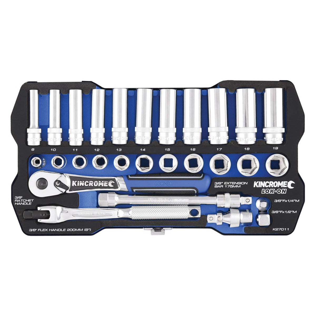KINCROME LOK ON SET 3/8 28PCE