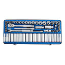 This is an image of a Kincrome K28014 socket wrench set with various sizes, offered by Kennedys Welding Supplies in Derwent Park TAS, Tool Shop and Welding Specialists.